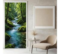 Pegatinas Puerta 3D Cascada Pegatinas para Puertas de Paisaje Forestal Vinilo Decorativo Pegatina Pared Mural para Puerta Autoadhesivas Papel Pintado Puerta 100x200 cm f-639