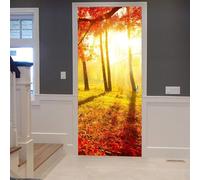 Pegatinas Puerta 3D Manglar Otoñal Pegatinas para Puertas de Paisaje Con Puesta de Sol Vinilo Decorativo Pegatina Pared Mural para Puerta Autoadhesivas Papel Pintado Puerta 80x200 cm B-3955