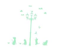 Pegatinas que brillan en la oscuridad para habitación de los niños, decoración de pared de techo, farola de gato