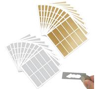 Pegatinas Rasca y Gana, 200 Piezas Tarjeta Rasca Etiqueta Pegatina, Rasca y Gana Rectángulo, Doradas y Plateadas, Etiquetas Rasca, Scratch Sticker para Postal, Regalo Sorpresa, Vales