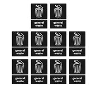 Pegatinas reciclables para contenedores de basura, etiquetas para contenedores de basura | Señal de basura autoadhesiva para una identificación rápida - Cartel con símbolo, cartel decorativo pe