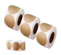 Pegatinas Redondas, 1500 Hojas Pegatinas Regalos Para Paquetes Nombre Adhesivas Regalo Adhesivas, Ideal Para Tiendas, Manualidades, Etiquetas Para Frascos y Latas (Marrón, 2,5 Cm-500 Hojas Por Rollo)