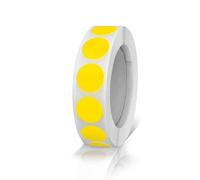 Pegatinas redondas de 13 mm, color amarillo, autoadhesivas, pequeñas etiquetas de códigos de colores, pegatinas resistentes a la intemperie, 1000 unidades