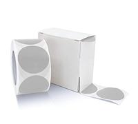 Pegatinas redondas grises de 25 mm, etiquetas circulares con caja dispensadora, codificación de colores, impermeable, extraíble, rollo de 500 unidades
