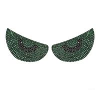 Pegatinas reflectantes 3D para coche Mystic Eye, calcomanías de diamantes de imitación para casco de motocicleta, ajuste exterior, rayones, luz colorida, juego de dos piezas (diamante verde)