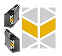 Pegatinas reflectantes compatibles con Givi Monokey Trekker Outback baúl de aluminio Top Case 42 58 ltr (blanco-amarillo)