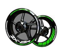 Pegatinas Reflectantes de Vinilo para Borde de Llantas de Motocicleta - Kit para Kawasaki Ninja ZX-6R - Bandas Completas para 2 Ruedas de 17 Pulgadas (Azul)