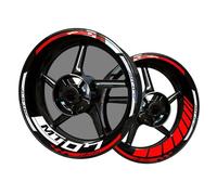 Pegatinas reflectantes de vinilo para borde de llantas de motocicleta, pegatinas Kit para Yama&ha MT07, bandas de llanta de motocicleta completa para 2 ruedas llantas de 17 pulgadas (negro brillante)