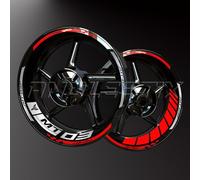 Pegatinas reflectantes de vinilo para borde de llantas de motocicleta, pegatinas Kit para Yamaha MT03, bandas llantas de moto completas para 2 ruedas llantas de 17 pulgadas (rojo+plata)