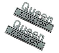 Pegatinas Regina para coche, 2 unidades, calcomanías metálicas impermeables 3D | Emblema para coche de metal Queen Edition, para camión, SUV, moto, parabrisas, puerta, panel trasero, frigorífico