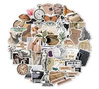 Pegatinas retro literarias y artísticas, pegatinas de vinilo impermeables para portátil, botella de agua, monopatín, coche, moto, bicicleta, guitarra, PS4, maleta [50 unidades]