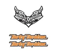 Pegatinas retro reflectantes para casco de moto Homenaje a Harley Davidson - Pack Logo (3 pegatinas)