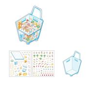 Pegatinas reutilizables para niños, juego de manualidades familiares interactivas con 4 diseños temáticos y pinzas de agarre, colección de calcomanías paradisíacas de cristal
