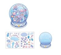 Pegatinas reutilizables para niños, juego de manualidades familiares interactivas con 4 diseños temáticos y pinzas de agarre, colección de calcomanías paradisíacas de cristal