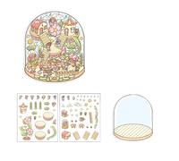 Pegatinas reutilizables para niños, juego de manualidades familiares interactivas con 4 diseños temáticos y pinzas de agarre, colección de calcomanías paradisíacas de cristal