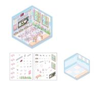 Pegatinas reutilizables para niños, juego de manualidades familiares interactivas con 4 diseños temáticos y pinzas de agarre, colección de calcomanías paradisíacas de cristal