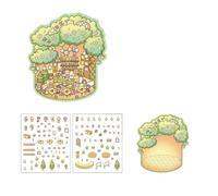 Pegatinas reutilizables para niños, juego de manualidades familiares interactivas con 4 diseños temáticos y pinzas de agarre, colección de calcomanías paradisíacas de cristal