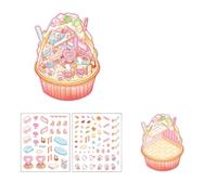 Pegatinas reutilizables para niños, juego de manualidades familiares interactivas con 4 diseños temáticos y pinzas de agarre, colección de calcomanías paradisíacas de cristal