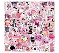 Pegatinas rosas de Halloween, 100 unidades, vinilo de dibujos animados, pegatinas de terror para portátil, botellas de agua, monopatín, bicicleta, equipaje, maleta, coche, impermeable, divertidas,
