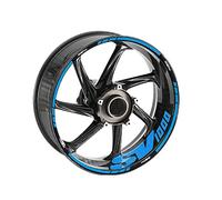 Pegatinas Ruedas, Accesorios Motocicletas, Calcomanías Franjas Llantas, Protección Decorativa Delantera Trasera para S&uzuki SV 1000S(Multi-Colored 1)