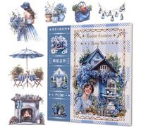 Pegatinas Scrapbooking 50 Hojas, +400 Motivos, Stickers Vintage y Aesthetic para Bullet Journal, Journaling, Agenda y Álbum, Adhesivos Flores, Mariposas y Casas, Kit DIY Adultos, Sticker Book Planner