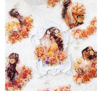 Pegatinas Scrapbooking 60 uds. Diario Stickers,Pegatinas Flores Decorativas Papel Decoupage para Álbum Regalo Bullet Journal Accesorios(Flowers & Characters)