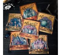 Pegatinas Scrapbooking Stickers 120 unidades Vintage Scrapbooking Accesorios Bullet Journal Accesorios Diario Álbum Calendario Planificador DIY Collage Artístico,Pegatinas Personalizadas (Tema Mágico)