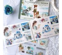 Pegatinas Scrapbooking Stickers Pre-Cut Scrapbooking Pegatinas de Viaje Aproximadamente 200 Unidades/20 Hojas Stickers Aesthetic PET&Washi Material para Diarios Papel Decorativo para Álbum (Next