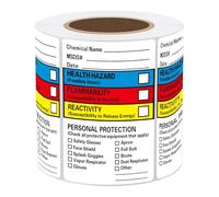 Pegatinas SDS/MSDS para datos de seguridad química, 2 x 3 pulgadas, calcomanías de identificación y etiquetado químicos, 250 etiquetas HIMG