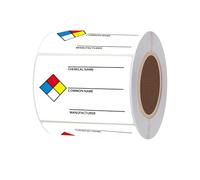 Pegatinas SDS/MSDS para datos de seguridad química, identificador químico común HMIG, etiquetas de escritura GHS, 250 unidades