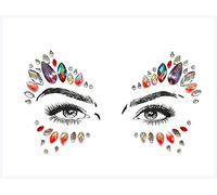 Pegatinas sombras de ojos 1 Hoja Handpicked Bohemia Estilo tribal 3D Etiqueta engomada de cristal 3D Cara y Ojo Jewels Frente Pegatina Tatuaje Temporal Sombra de ojos pegatina(BL19)