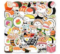 Pegatinas Sushi 50 PCS de PVC Impermeables, Decoración de Street Art para Laptop, Patinete, Snowboard, Maleta, Bicicleta, Coche