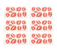 Pegatinas Tatuajes de Labios Rojos Impermeables 6piezas Halloween | Seguras Piel, Resistentes al Sudor Agua, Uso en Brazos y Espalda