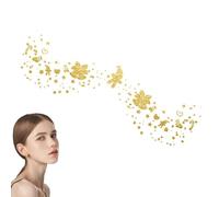 Pegatinas Temporales De Cara De Navidad,Pegatina De Cara Temporal | Pegatinas de Caras con Purpurina Pegatinas de Navidad - Etiqueta engomada temporal dorada para maquillaje de ojos, pegatinas de maqu