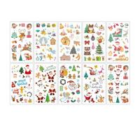 Pegatinas Temporales Navideñas De Dibujos Animados Para Niños, Fiesta De Año Nuevo 6.8 * 12 A011