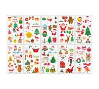 Pegatinas Temporales Navideñas De Dibujos Animados Para Niños, Fiesta De Año Nuevo 6.8 * 12 A012