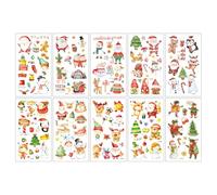 Pegatinas Temporales Navideñas De Dibujos Animados Para Niños, Fiesta De Año Nuevo 6.8 * 12 A013