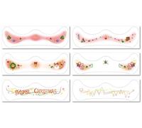 Pegatinas Temporales Para El Rostro De Navidad, Pegatinas Temporales Para El Rostro De Fiesta De Maquillaje Fácil De Despegar, Pegatinas De Copos De Nieve 162 * 80MM A236