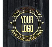 Pegatinas transparentes Etiquetas de círculo personalizadas Etiquetas adhesivas para crear su propio logotipo de texto autoentintado metálico dorado para el bautismo de la fiesta de favor de la boda