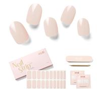 Pegatinas Uñas Decorativas Nail Stickers, 20Pcs Calcomanías y Autoadherentes para Uñas, Nail Wraps Semicuradas de Larga Duración con Acabado de Gel Suave y Brillante (White Gardenia)