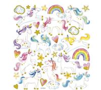 Pegatinas Unicornios, hoja 15x16,5 cm, aprox. 31 ud, unicornio, 1 hoja
