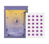 Pegatinas UV para protector solar - 24 piezas de parche de detección de protector solar, parches impermeables con detección SPF de amplio espectro, recordatorio de reaplicación, calcomanías corporales