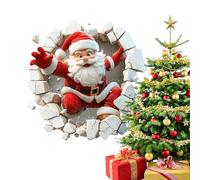 Pegatinas Ventana Navidad Grandes 3D, 30 * 30cm Pegatinas De Navidad Para Puertas Muñecos Nieve Papá Noel Que Parecen Atravesar Paredes, Para Salones, Recibidores, Dormitorios, Pasillos, Etc
