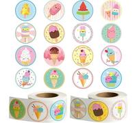 Pegatinas Verano para Niños,1000pcs Verano Pegatinas Postres,Pegatinas de Helado de Verano Pegatinas Eiscreme Pegatinas de Vinilo Impermeables para Botellas de Agua, Scrapbooking,Portátil,Diario