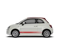 Pegatinas/Vinilo BIKE STICKERS compatibles con Coche Fiat 500 Mod.2 (Franjas Laterales, Rojo Brillo)