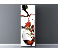 Pegatinas Vinilo para Frigorífico Vino copa clavel | Varias Medidas 200 x 70 cm | Adhesivo Resistente y de Fácil Aplicación | Pegatina Adhesiva Decorativa de Diseño Elegante