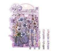 Pegatinas Vintage De Flores Para Scrapbooking | 20 Piezas De Calcomanías De Caja De Dulces | Pegatinas De Cuenta Manual | Para Estudiantes Journaling Scrapbooking Fabricación De Tarjetas Manualidades