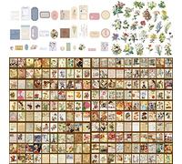 Pegatinas Vintage para Decorar, 520 Pcs Papel Decorativo Scrapbooking, Scrapbooking Materiales Pegatinas, Pegatinas Scrapbooking Vintage, para Álbum DIY Cuaderno Calendario Manualidad Colección
