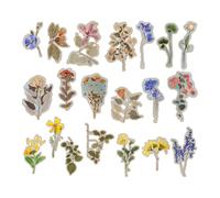 Pegatinas Vintage Scrapbook - Pegatinas de plantas transparentes de PET, diseño de papel antiguo, pegatinas decorativas estéticas, álbum de recortes de bricolaje, diario, planificador, fabricación de