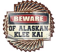 Pegatinas y calcomanías divertidas para caja de herramientas, cuidado con Alaskan Klee Kai, 10 calcomanías inapropiadas, letreros divertidos para dormitorio (12 x 18 cm)